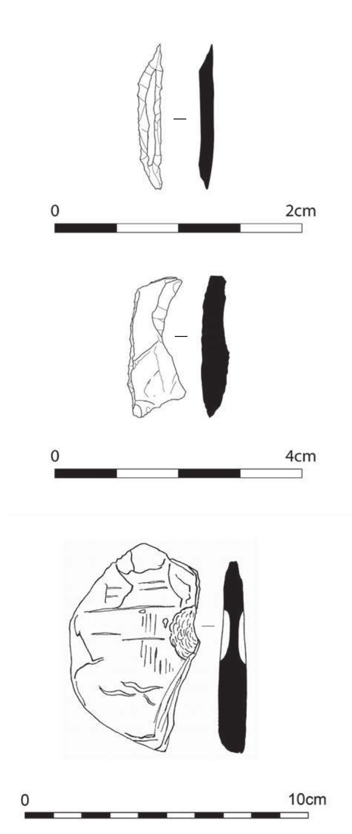 Fig 5.1-3 Lithics and shale bangle roughout 