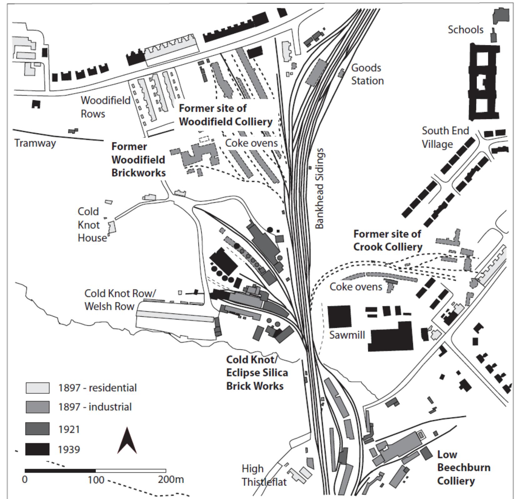 Figure 1: Development of southern Crook in the late 19th and early 20th century 