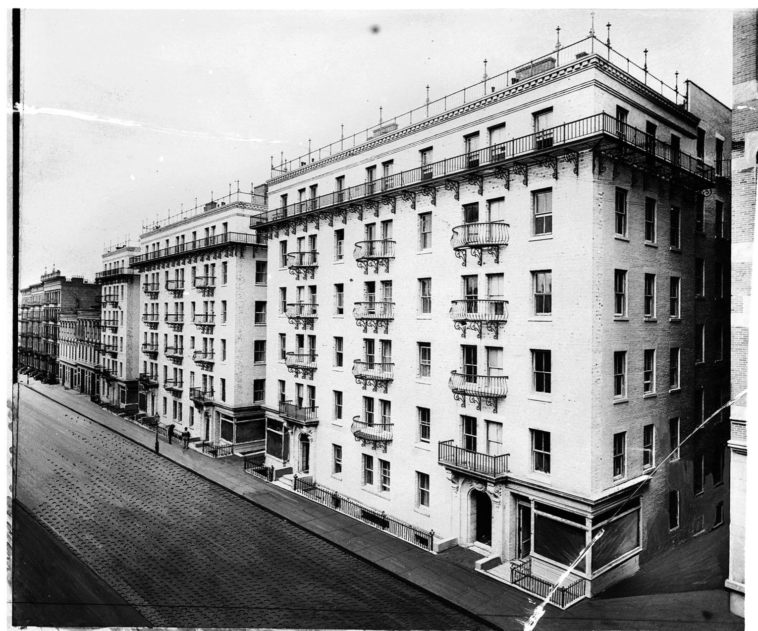 Figure 6. Alfred Corning Clark Buildings, Model Tenement of the City and Suburban Homes Company. Jacob Riis, A Ten Year's War: An Account of the Battle with the Slum in New York (New York: Houghton, Mifflin, and Co., 1900). Image credit: Museum of the City of New York. 