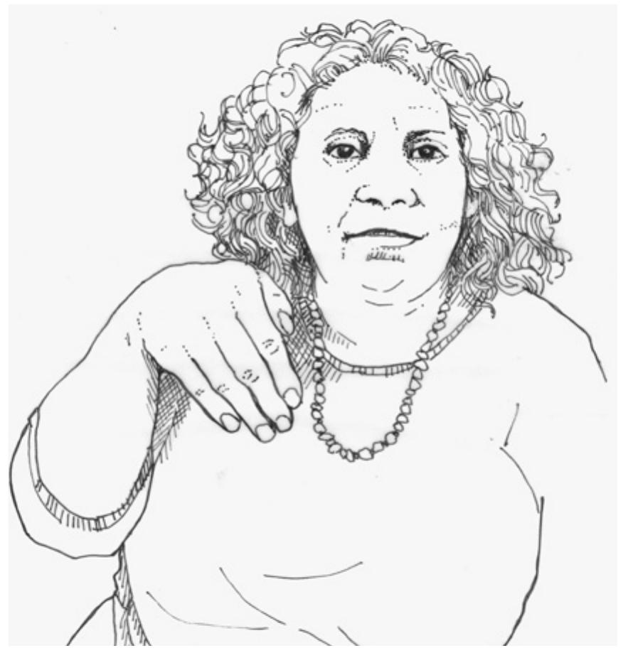 Figure 12: Ngaanyatjarra sign TJIRNTULUKULTUL ‘sun side’ (illustration: Jenny Taylor) 