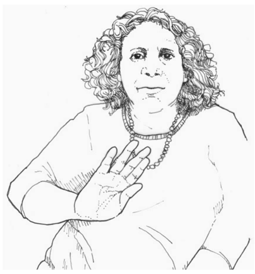 Figure 13: Ngaanyatjarra sign NGUMPALURRU ‘shade side’ (illustration: Jenny Taylor) 