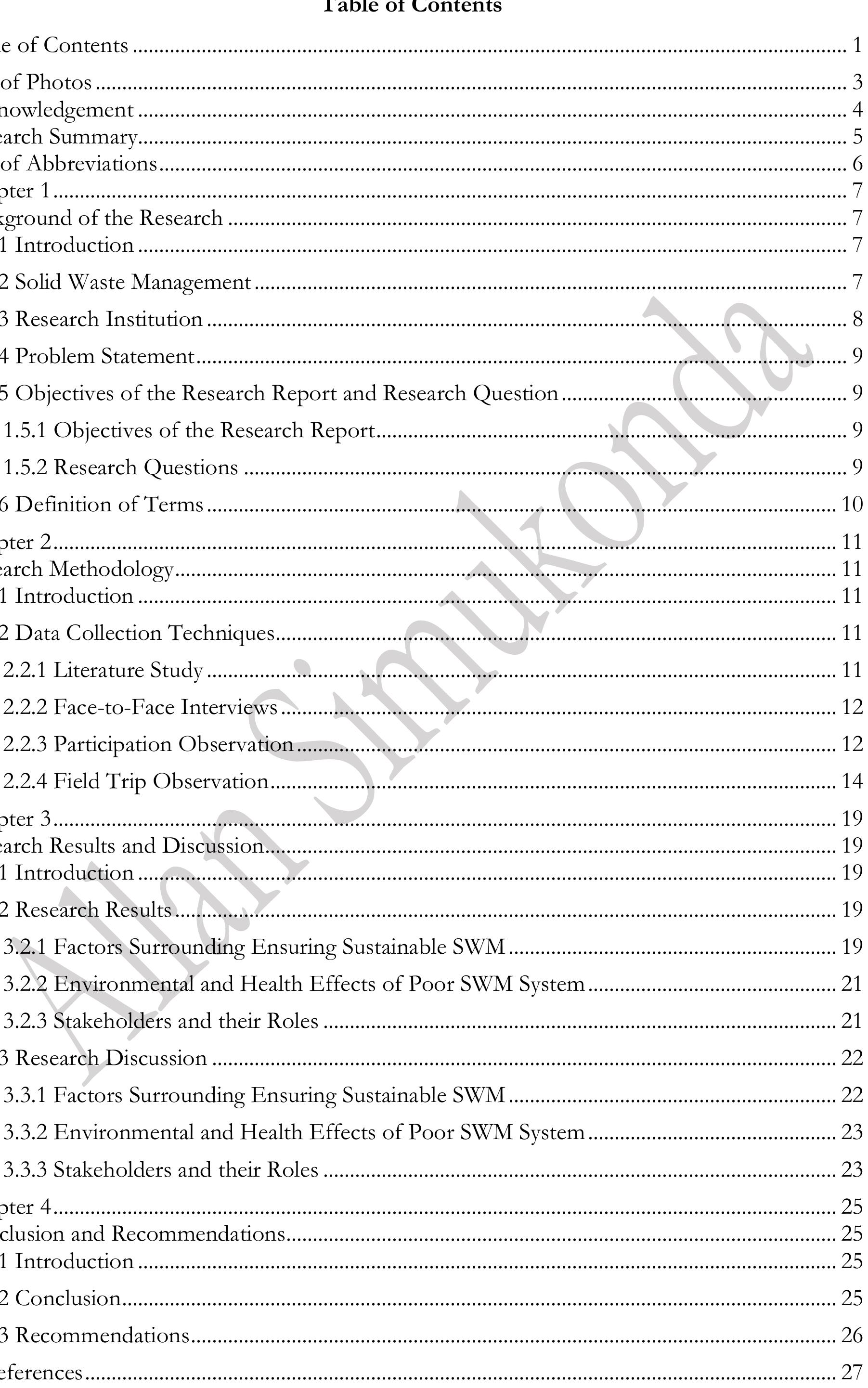 Table 1 - from Investigating Solid Waste Management in