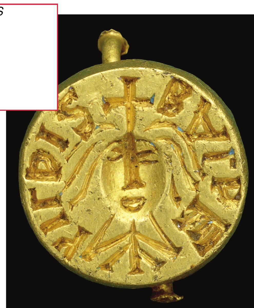 Figure 10. Double-sided seal ring from Postwick, Norfolk, known as the Baldehildis ring. (Courtesy of the Trustees of the British Museum.) 