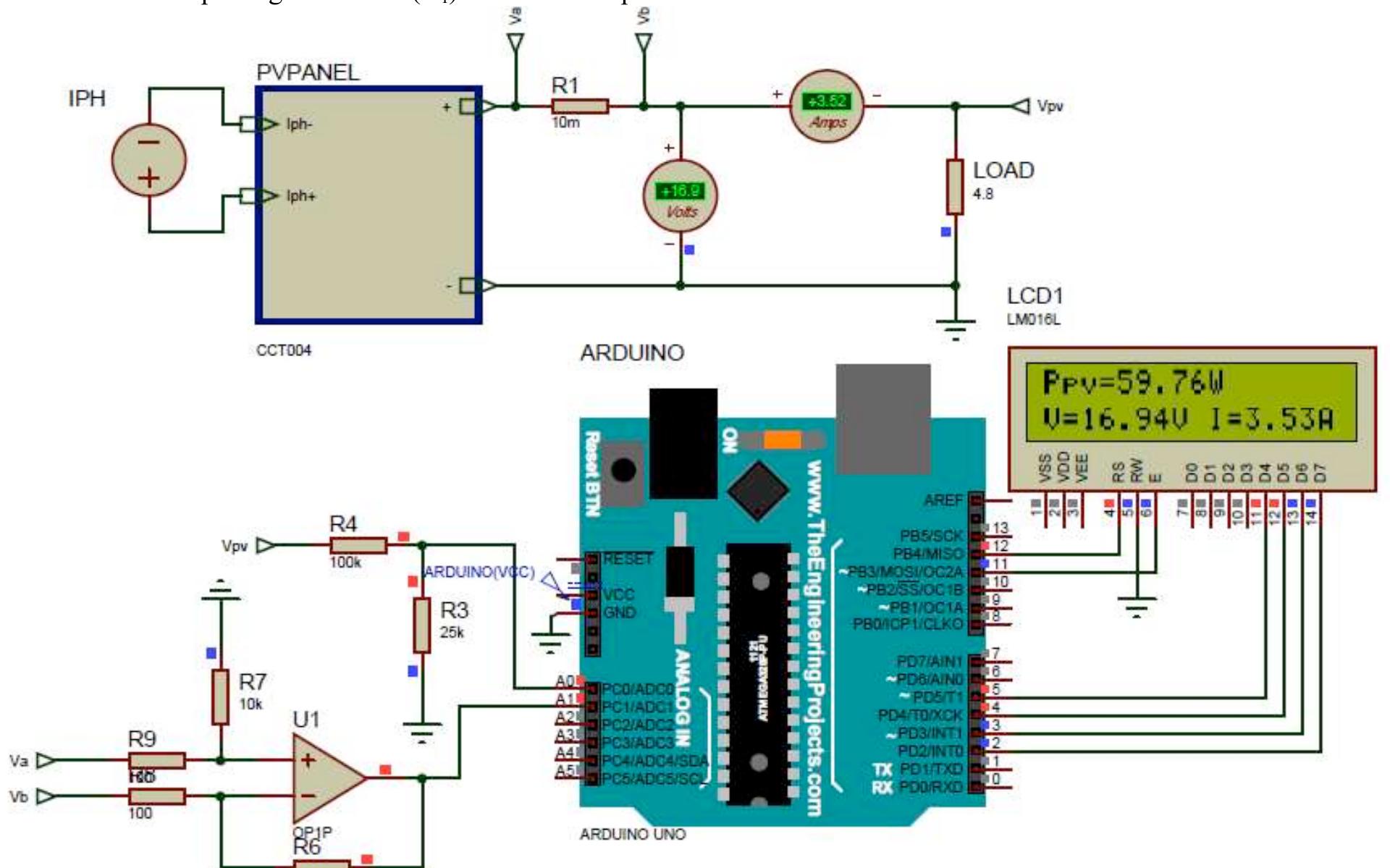 Solar energy measurement using arduino and proteus