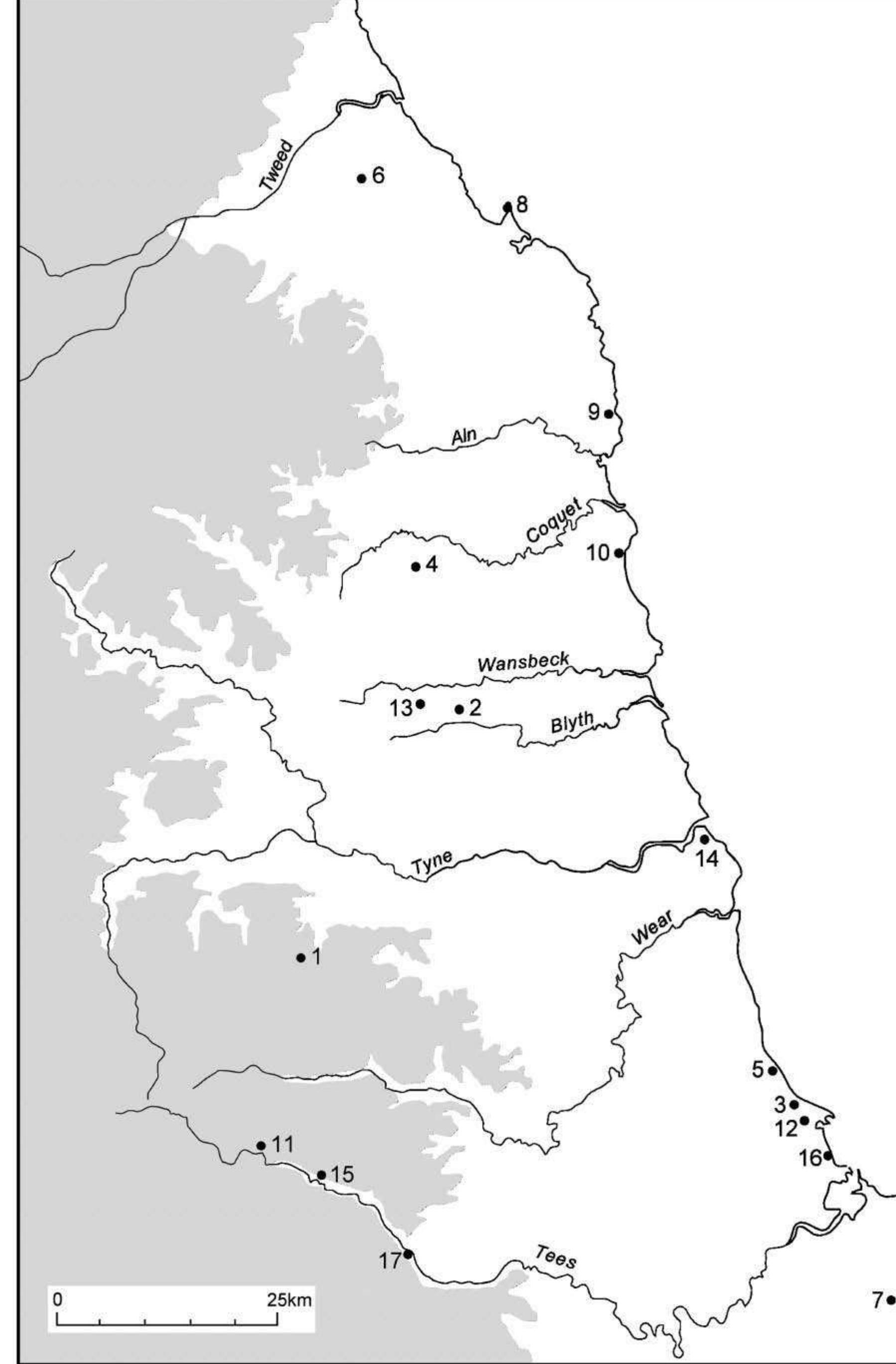 Key upper palaeolithic and mesolithic sites mentioned in