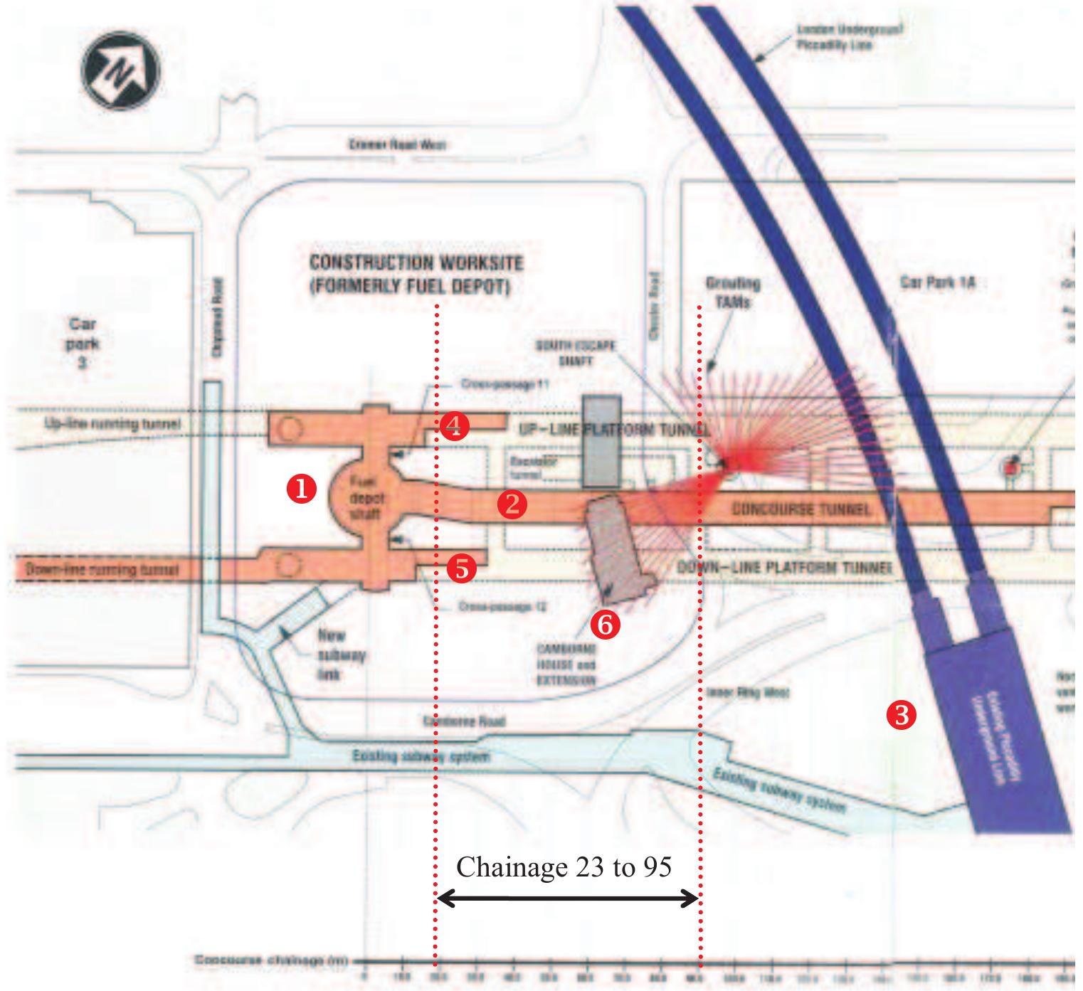 4 — partial layout of cta showing excavation situation in