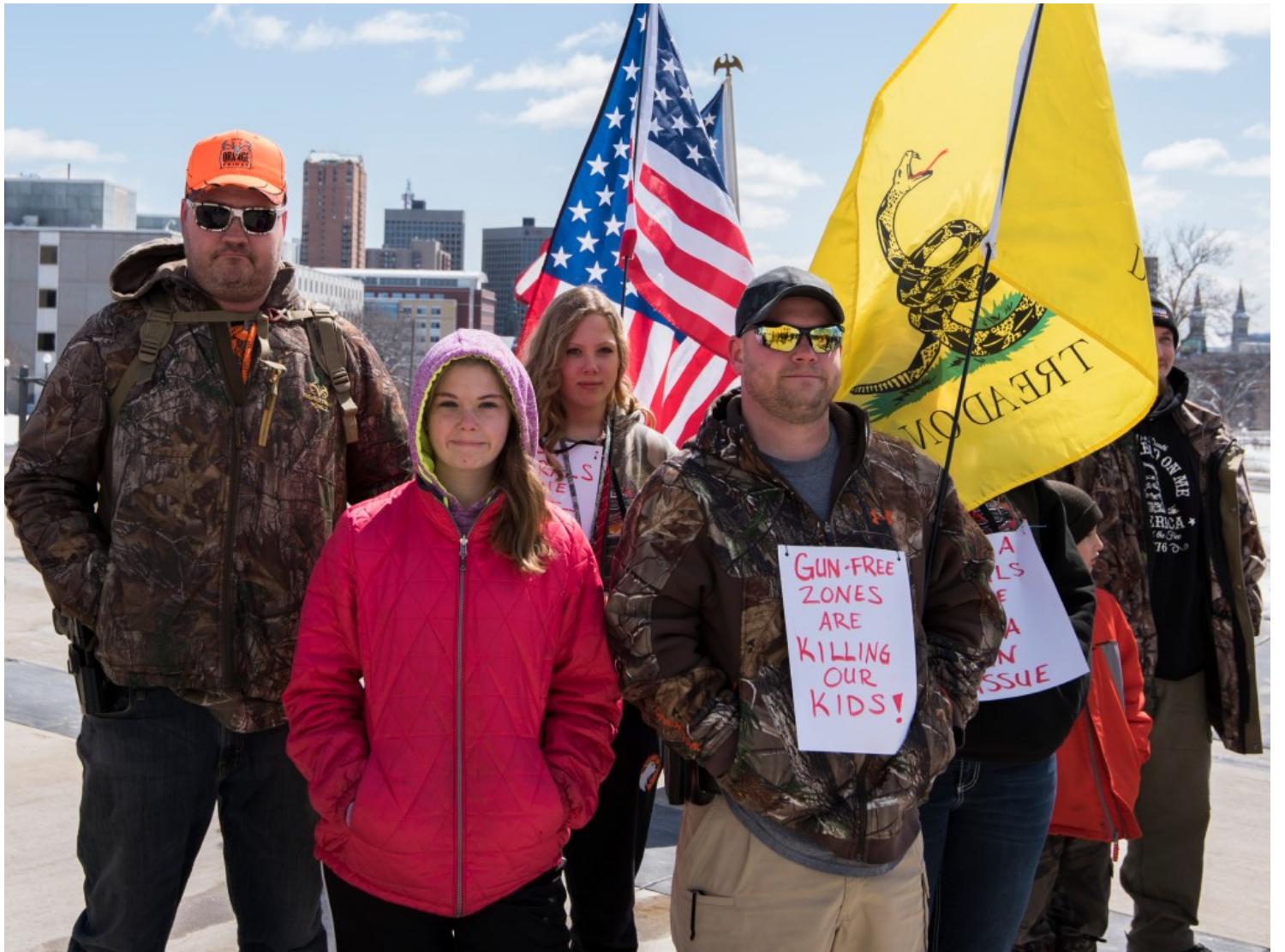 Rally against gun regulation outside the Minnesota capitol building on March 31, 2018 Photo credit: Fibonacci Blue.  exposing that other as, by definition, injurable.”“ 