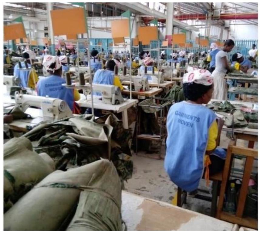 Figure 2 The NYTIL trouser assembly line 