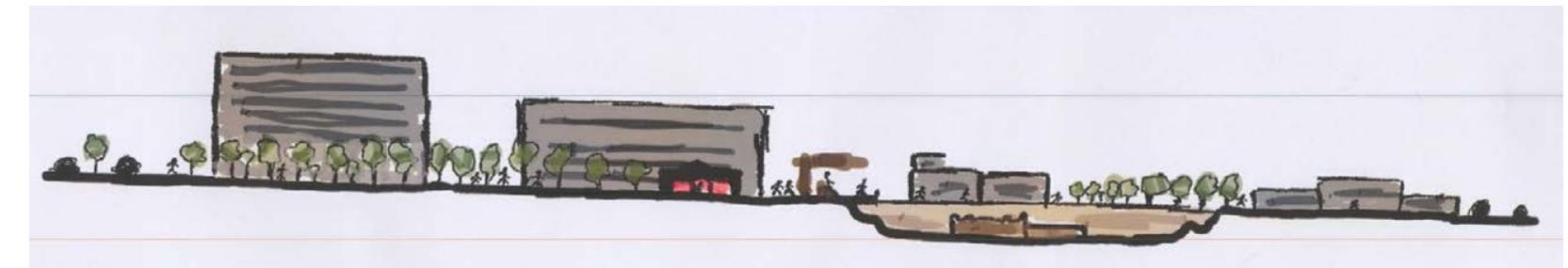 Fig. 9 - A Section presenting levels of different periods in the settlement. 