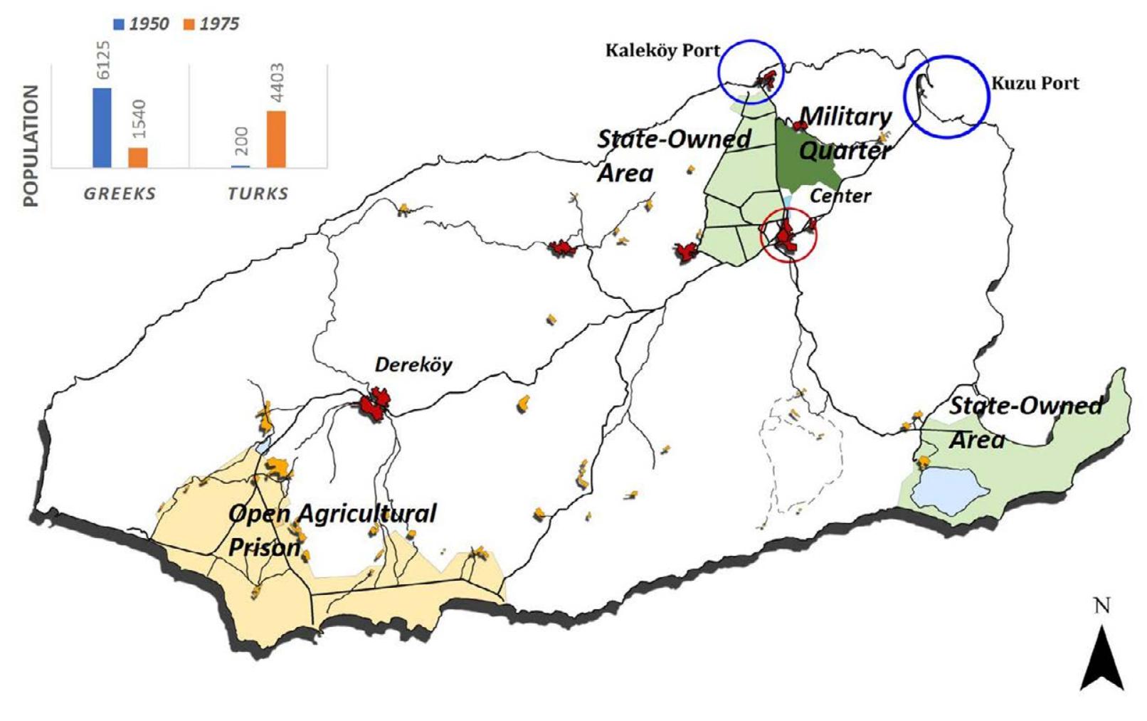 Fig. 13 - Spatial Structure of Gokceada in 1975s. 
