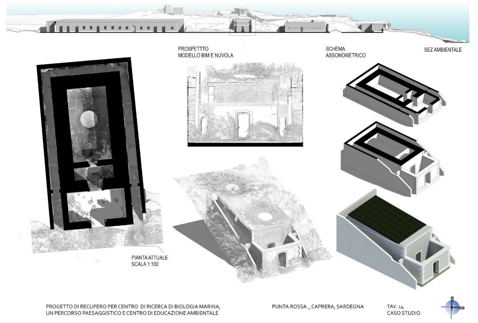 Fig. 11 — BIM modeling of the Punta Rossa settlement (Copyright, the author, 2018). 