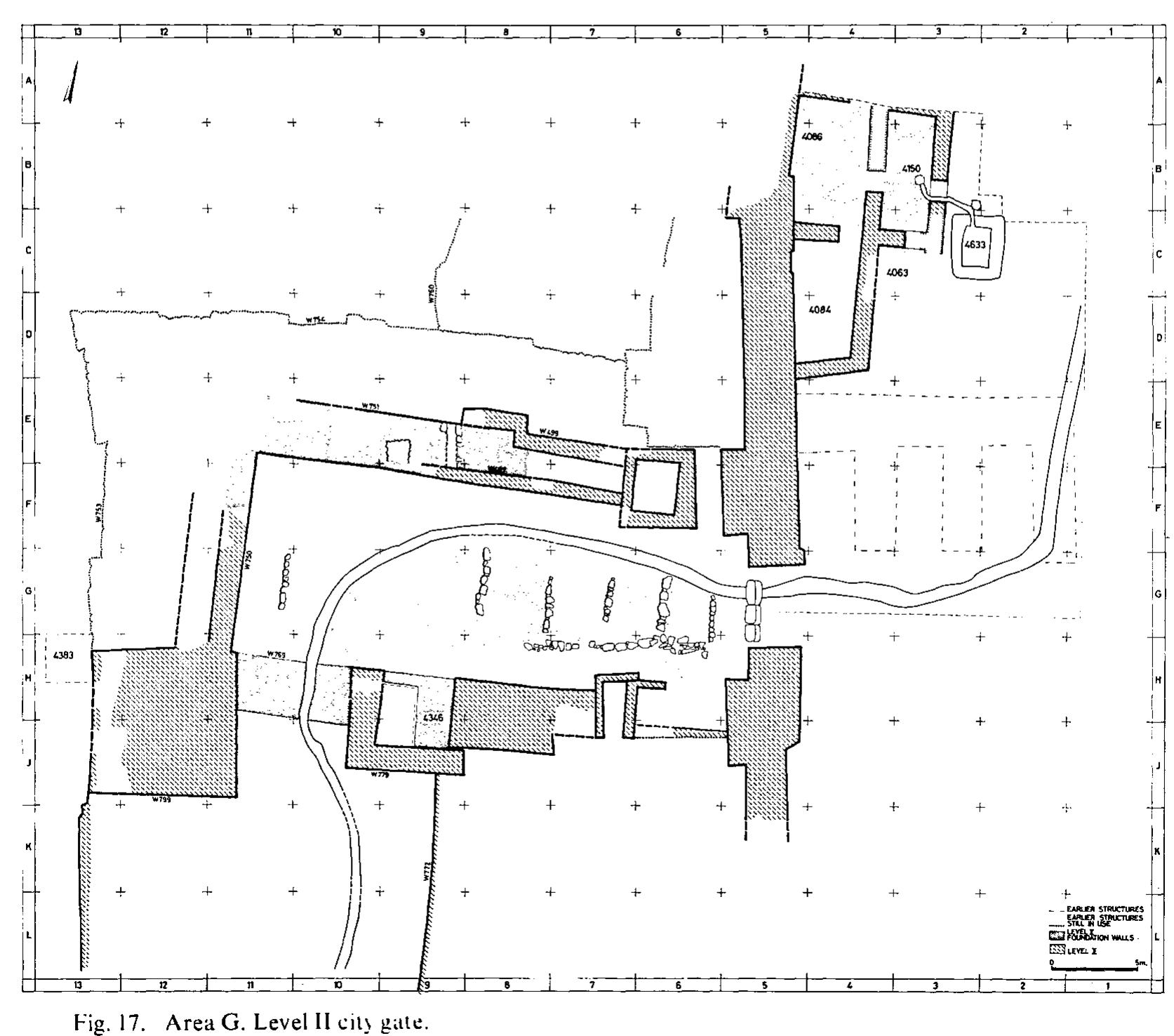 The Level II gate was built on top of the ruined gate complex of Levels IV-III, adapting its 