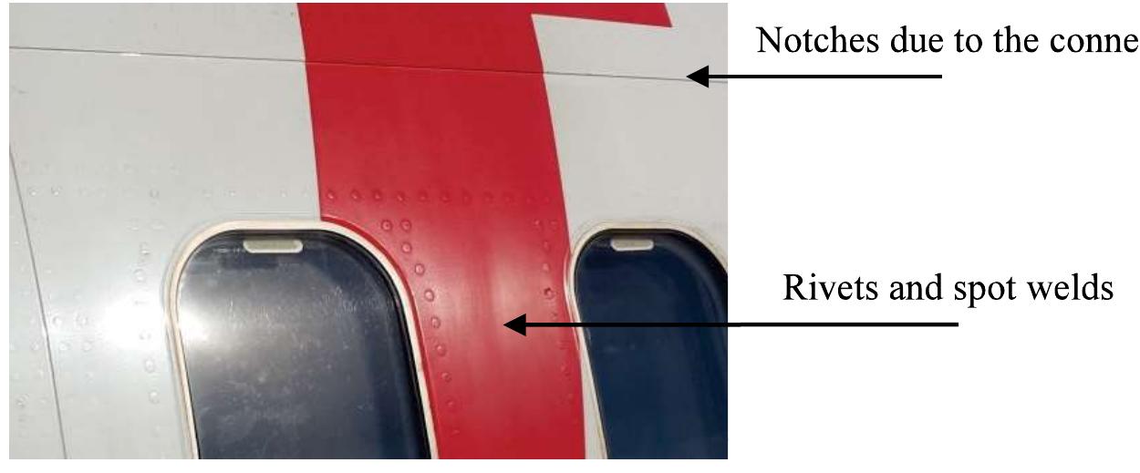 Rivet Rash I spot-welds and rivets around the fuselage cabin