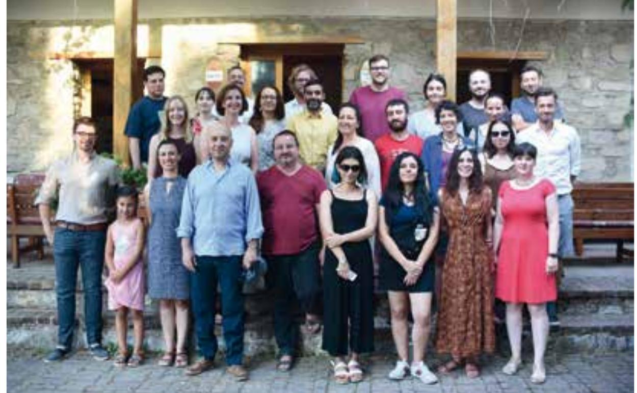 In cooperation with the Cluster Archaeology and Classics (CLAC), the Cukurici Héytik team organised a summer school with experts and students from the excavation teams of Neolithic  Catalhéytik and Eksi Héyiik (Fig. 19). The  event Transformations from Prehistory to History in  the Lower Kaystros valley/Turkey, held in the Ephesos excavation house (OeAI, AAS) in Selguk/  Turkey, took place on the weekend of 12°— summer schools. The focus was mainly on  5" July and was the first in a series of planned CLAC he oldest settlement activities in and around Ephesos  and thus mostly on the prehistoric settlements of Cukurici Hé6yiik. The aim of this year’s event was to give the participants an insight into current debates and models of Neolithisation. This was  discussed with the respective experts based  on current material studies and already achieved re-  sults, as well as the examination of the material itself. A further aim was to work out and consider,  in view of current discussions, joint cross-  epochal questions on the use of resources (zoology  and botany), innovation (ceramic studies: technology, etc.) and technology (lithics) as well as the history of the settlements itself (Fig. 20). A further contribution dealt with the earliest electron coins, including current theories on the origin of coinage. Besides many other contributions to the discussion, possible prehistoric forerunners such as copper and bronze ingots were the sub- ject of lively debate. In the afternoon, excursions to Ephesos and Artemision were offered to the  participants.  