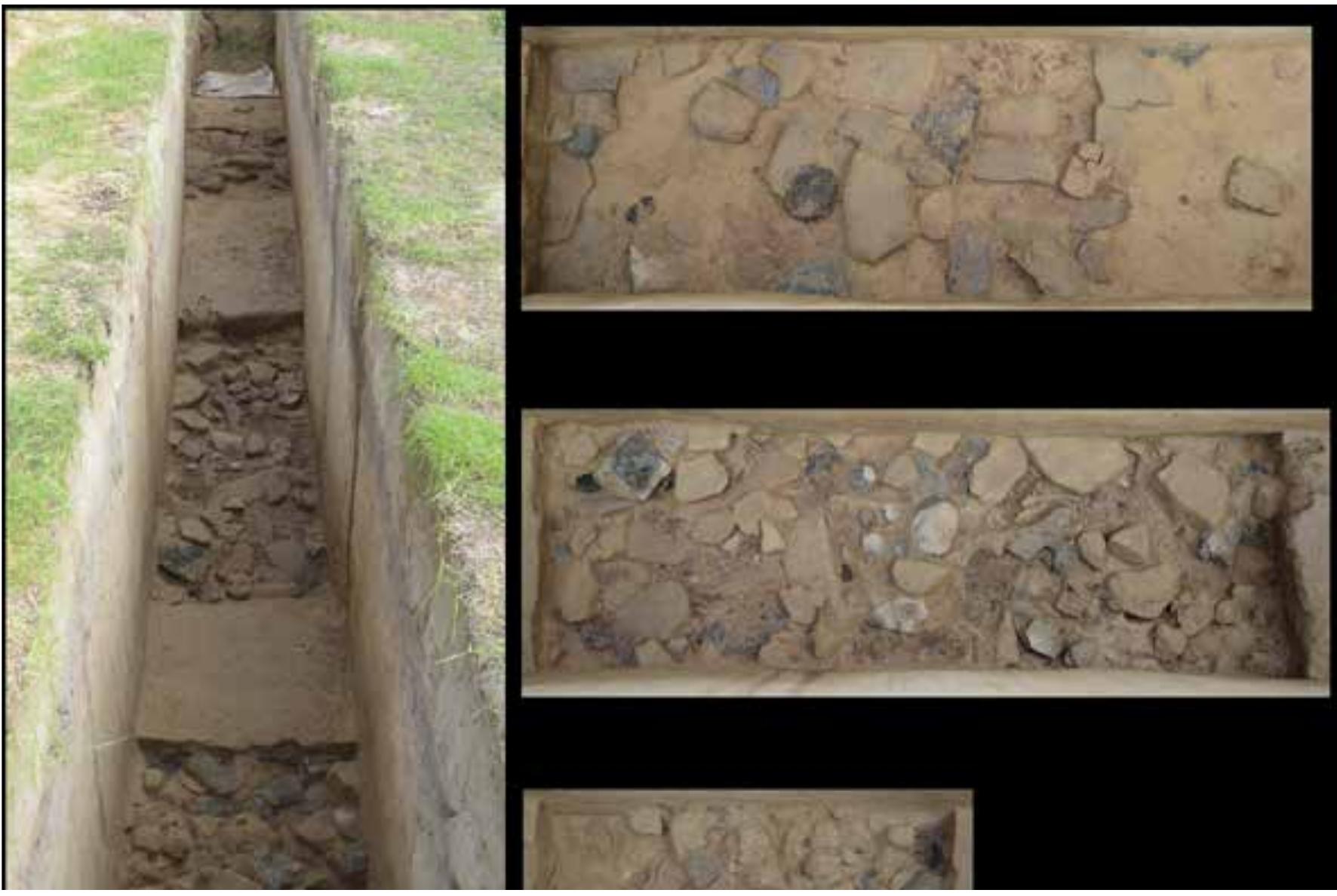 Fig. 35a Kammern-Grubgraben 2019, Trench 3, overview and detail (© OREA, Th. Einwégerer) 