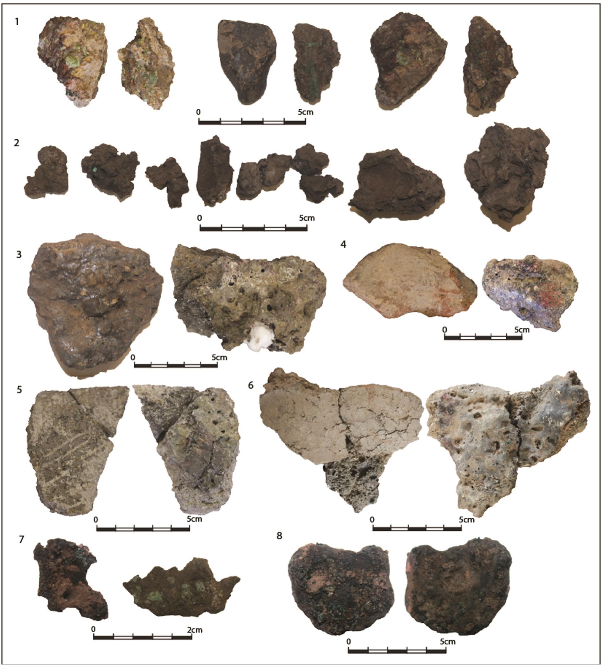 Slagged Photomicrographs showing the different phases present in two