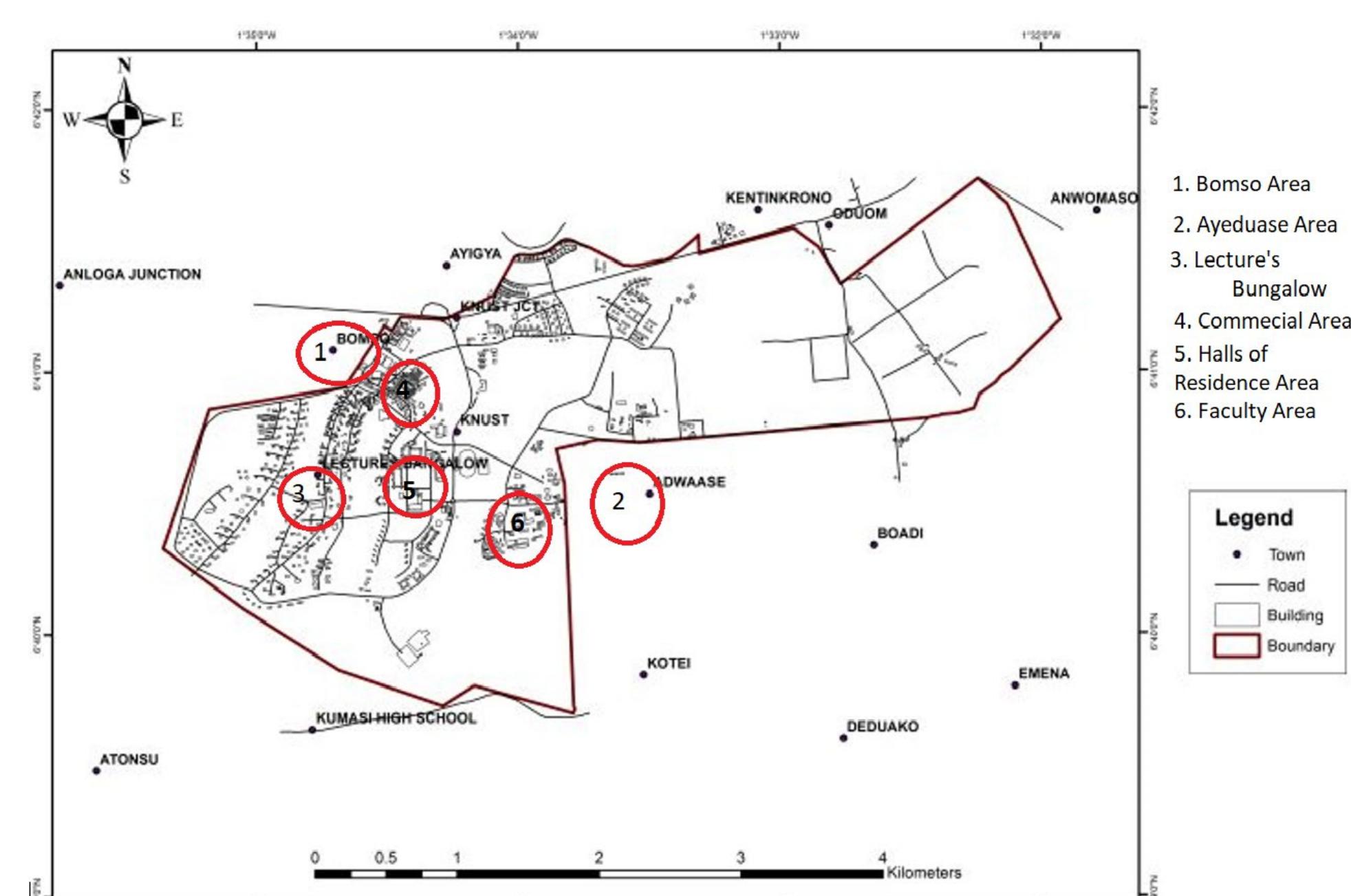 Map showing the sample location within the community.