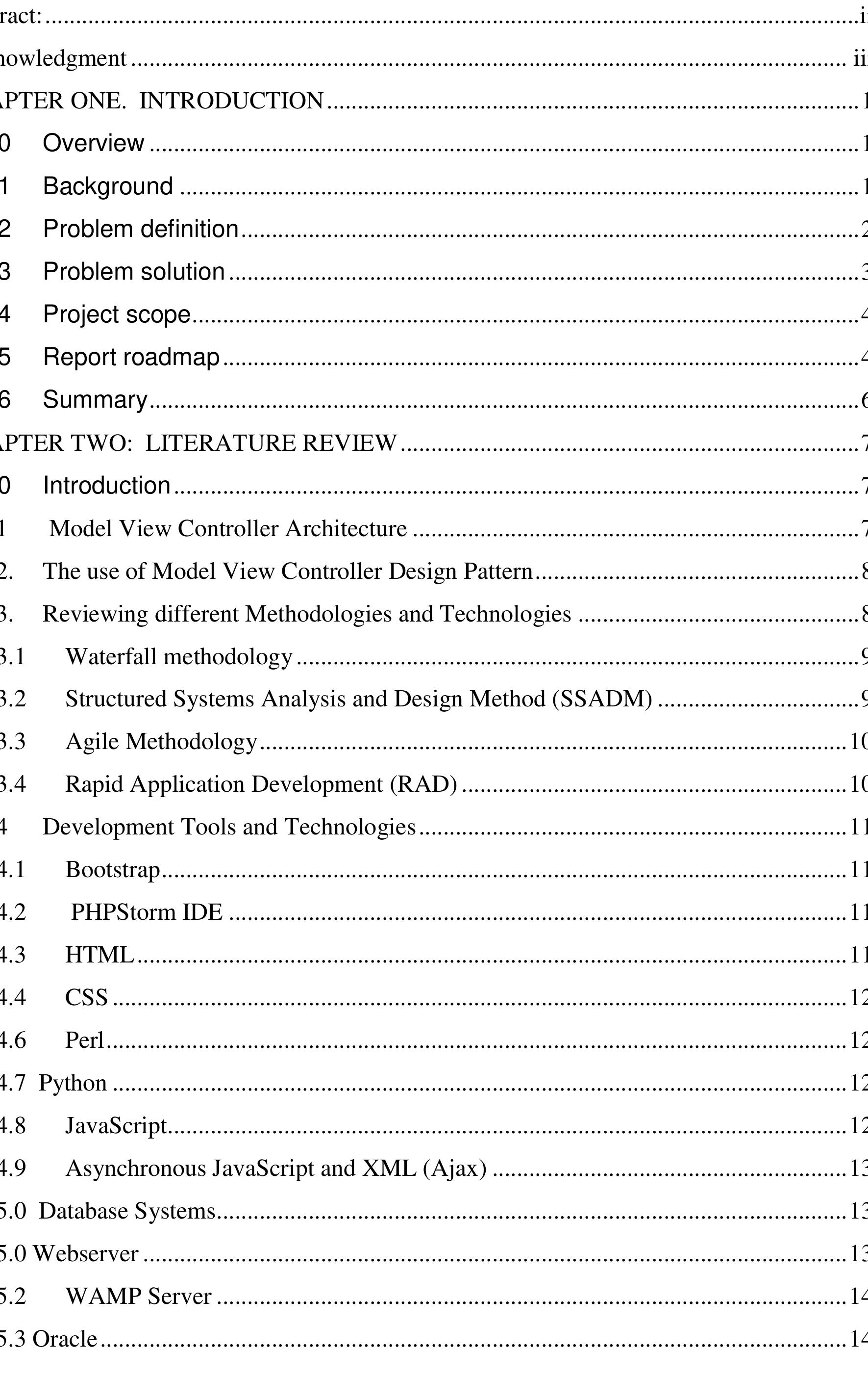 Table 1 - Design and Implementation of a Web based Student