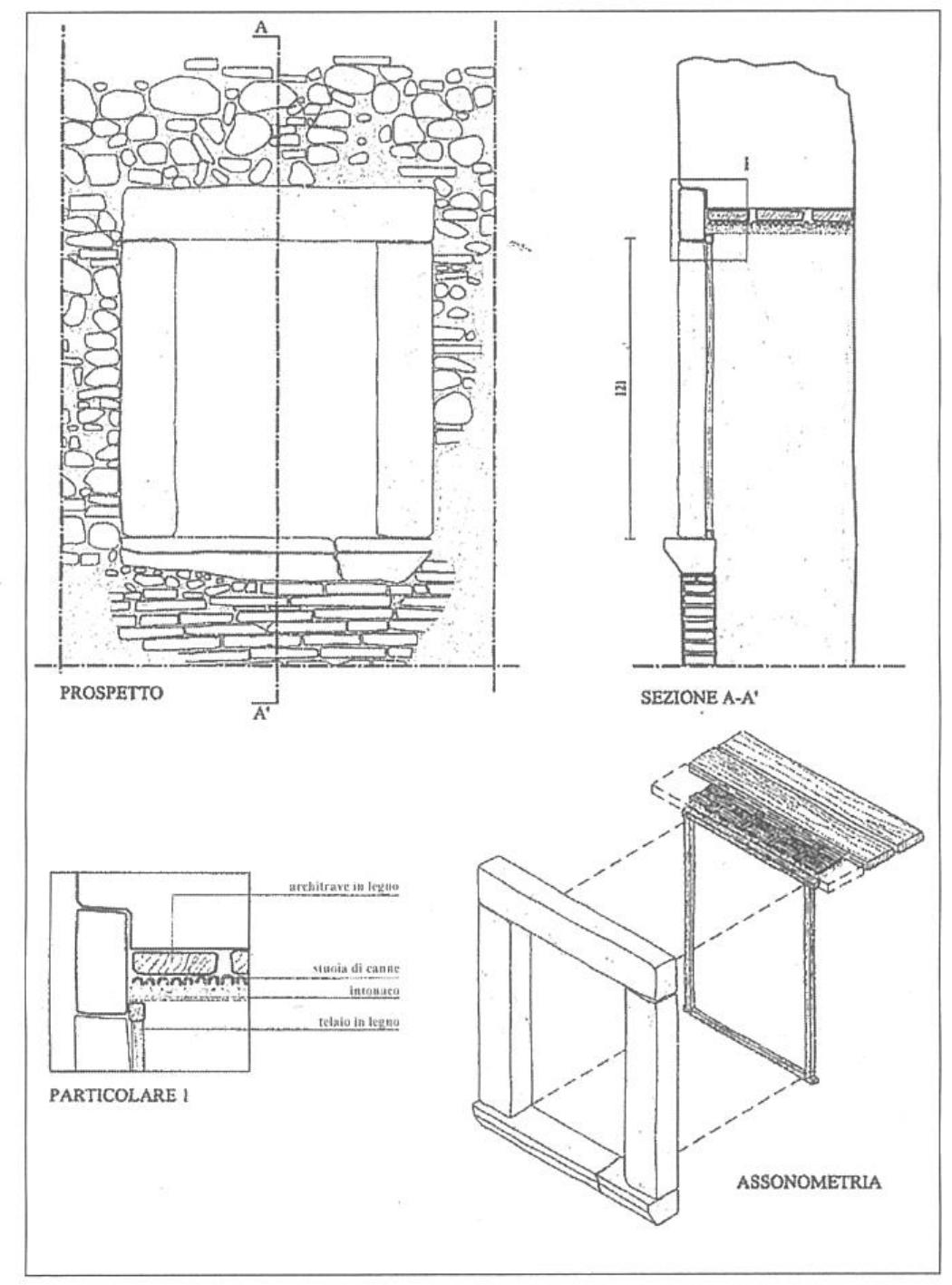 ~  Marsica del 1915. E stato preso in esame un campione da Avezzano della documentazione tipo prodotta per gli edifici successivi a tale data sulla base del R.D. del 29 aprile 1915 e del regolamento edilizio del 1920, in cui si cerca in prima istanza di migliorare le tecniche tradizionali, ad esempio accettando |’uso della pietra ma con ricorsi regolari di mat- toni a tutto spessore, e si condanna !’uso di muri “a midollo” rispetto alle murature di soli mattoni”’. 