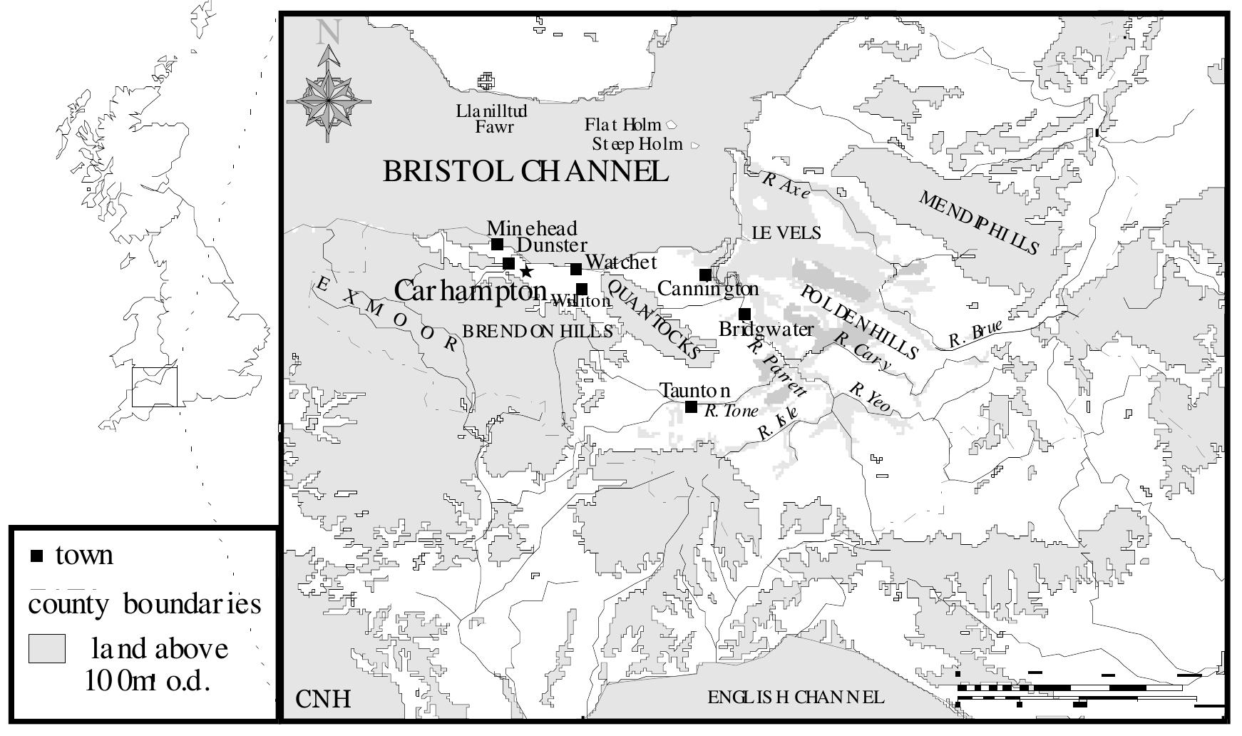 Carhampton Map Plan and section of boundary features in trench 4.