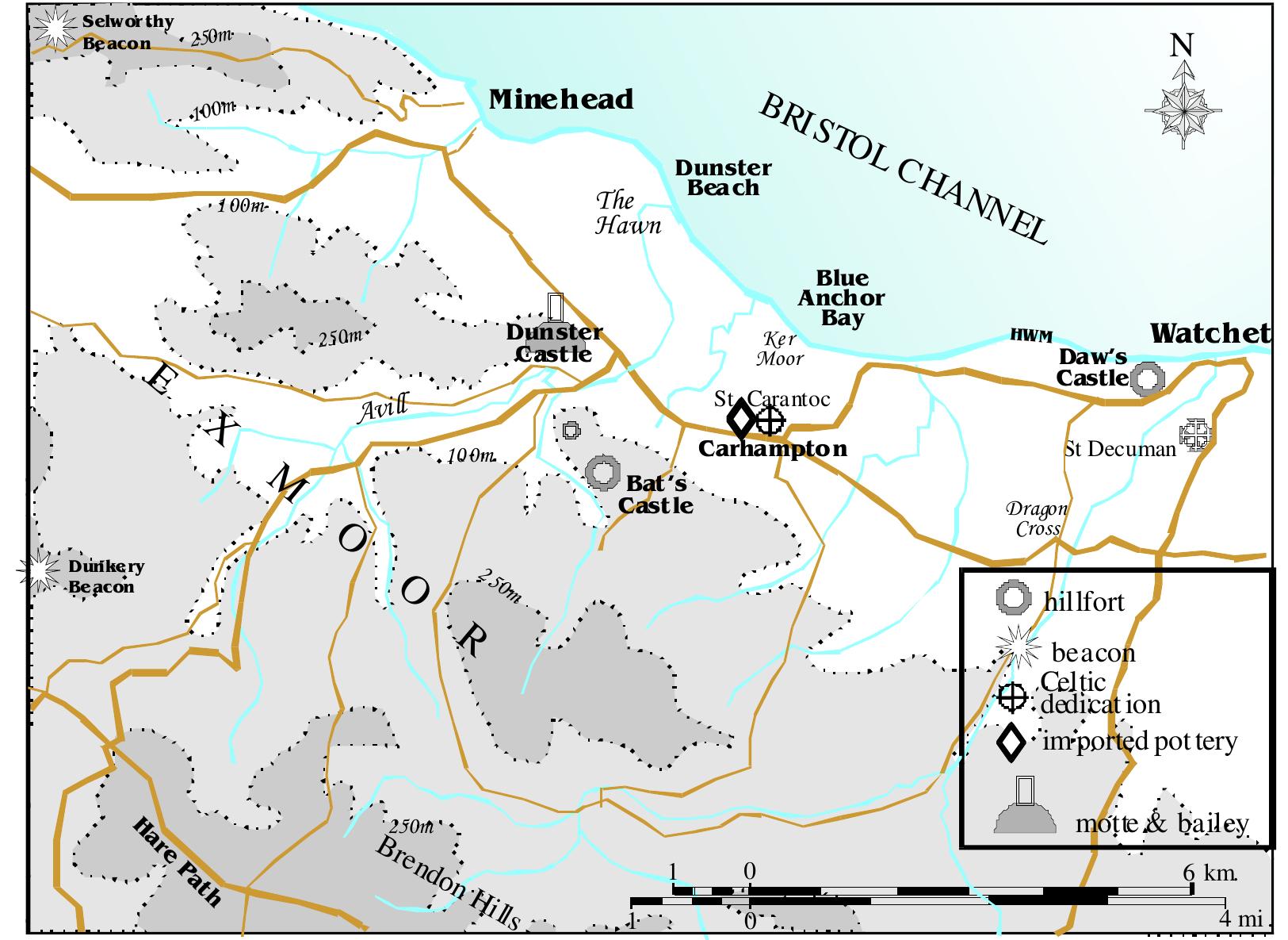 Carhampton Map Plan and section of boundary features in trench 4.