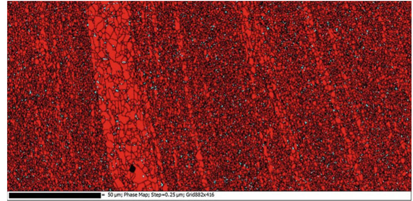 Phase map with grain structure on the transverse