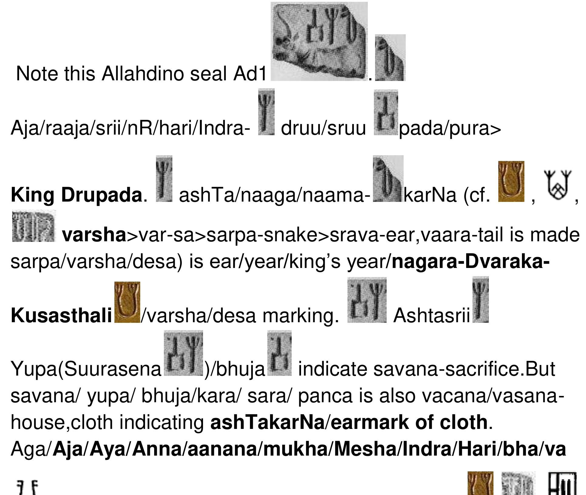 Figure 101 - The Deciphered Bharata Varsha Script-VI The IVC