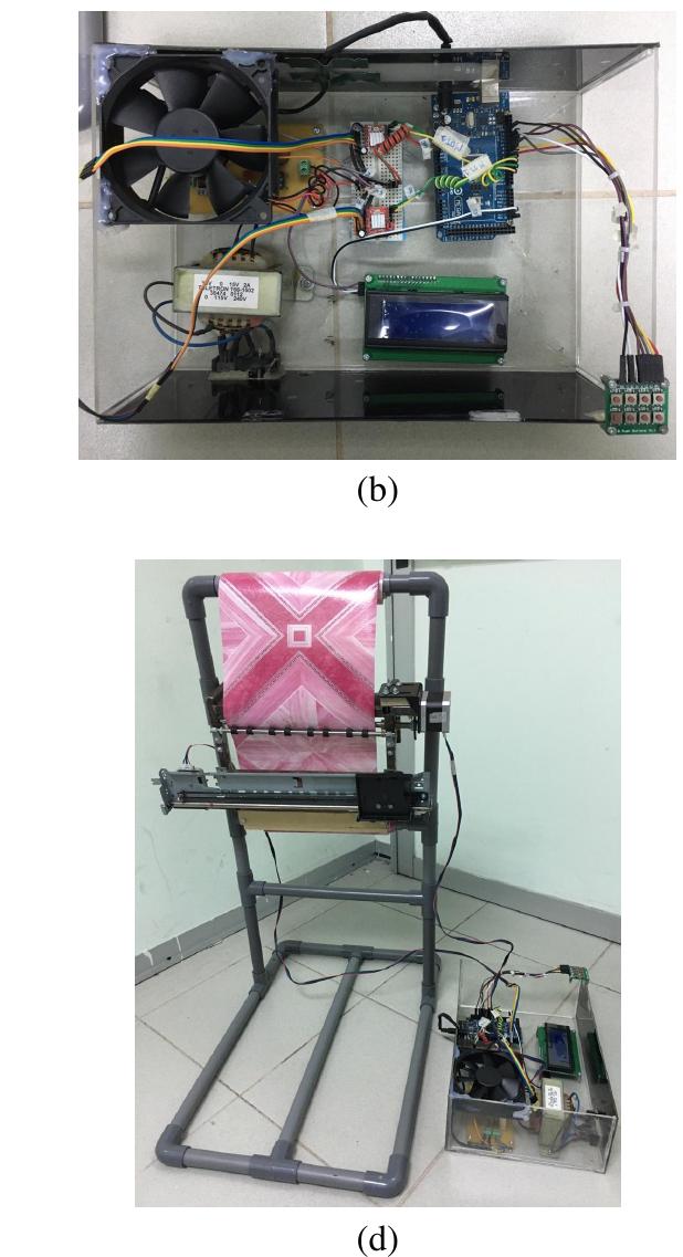 Prototype of the fully functional automatic sheet cutter (a)