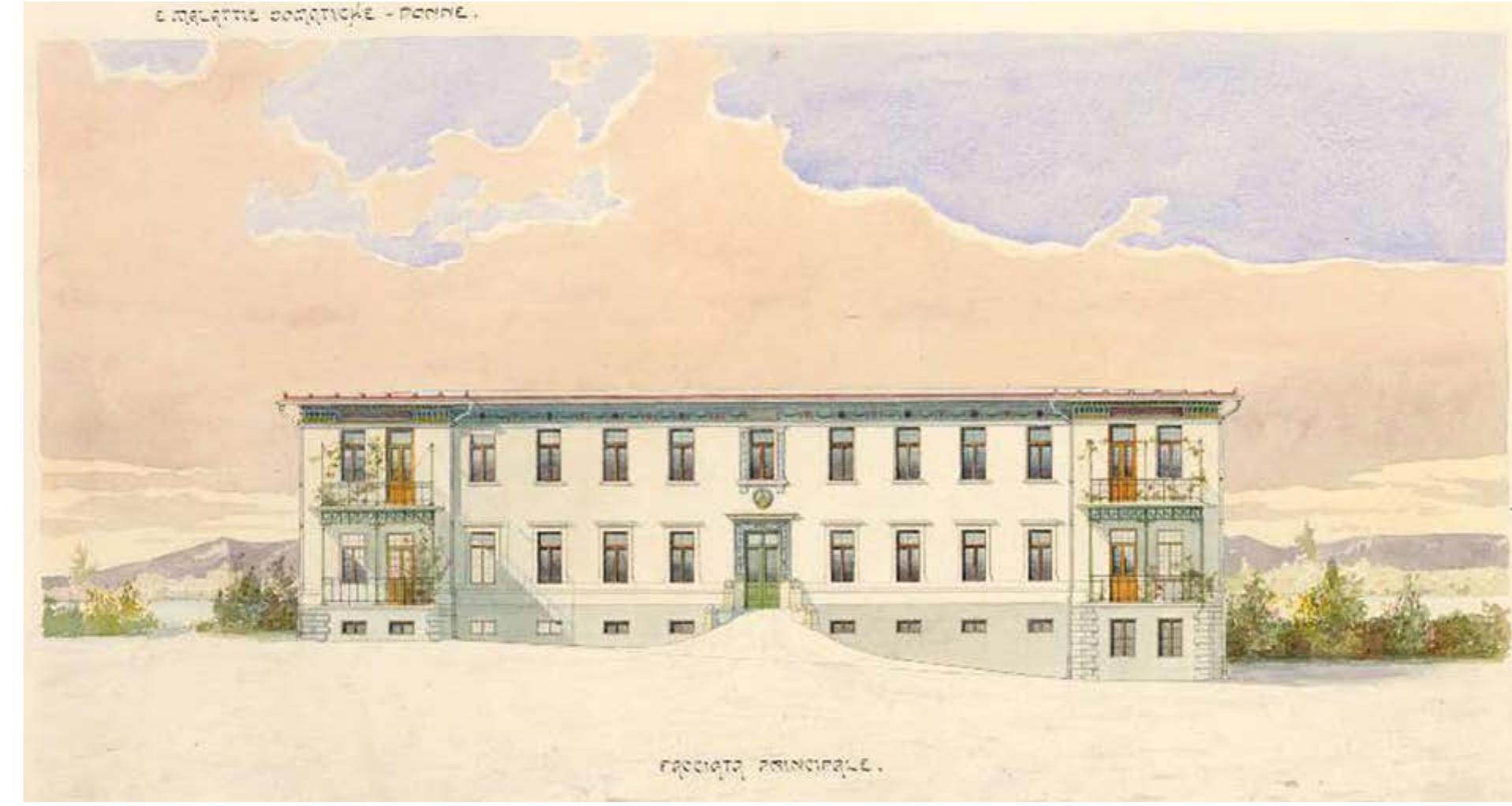 i aye ae OS  L. Braidotti, Progetto per il Fre- nocomio di Trieste, padiglione dell’Osservazione (1903), conser- vato presso I’Archivio tecnico della Pianificazione urbana del Comune di Trieste. 