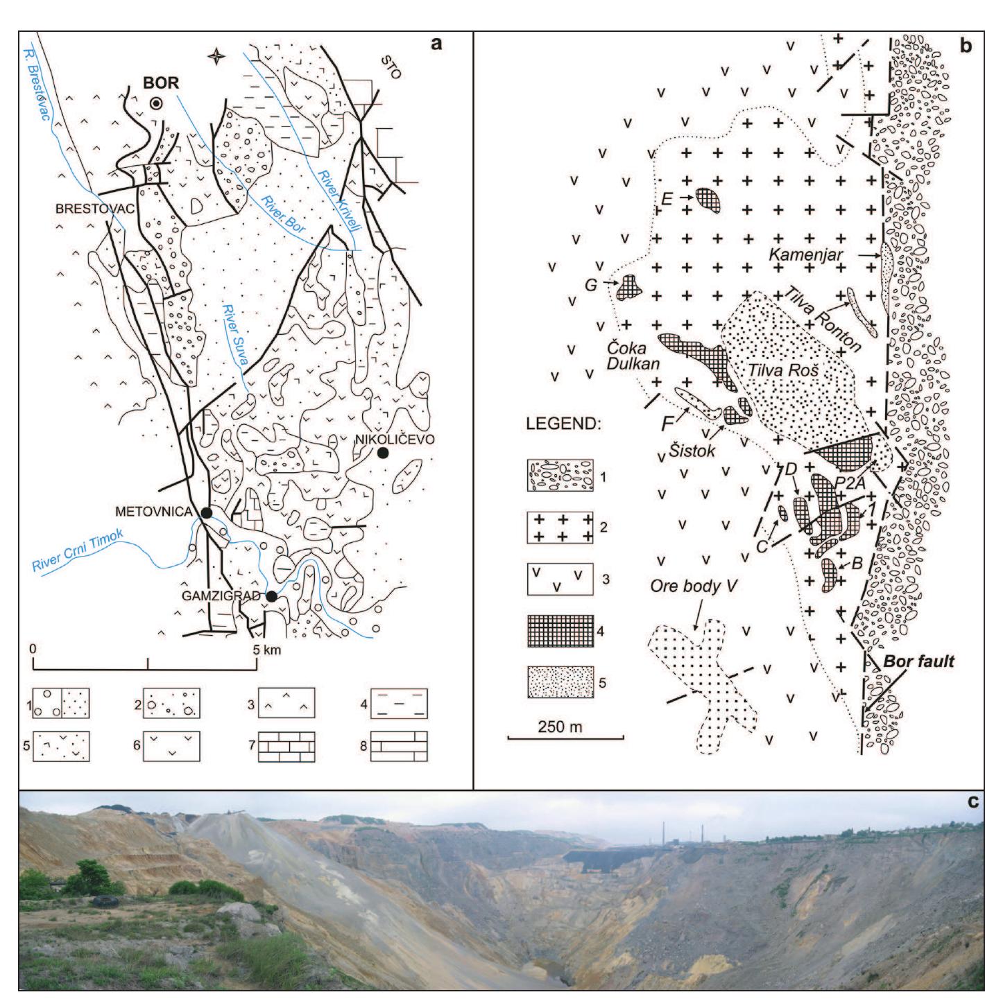 (a) outline geological map of bor and its surroundings