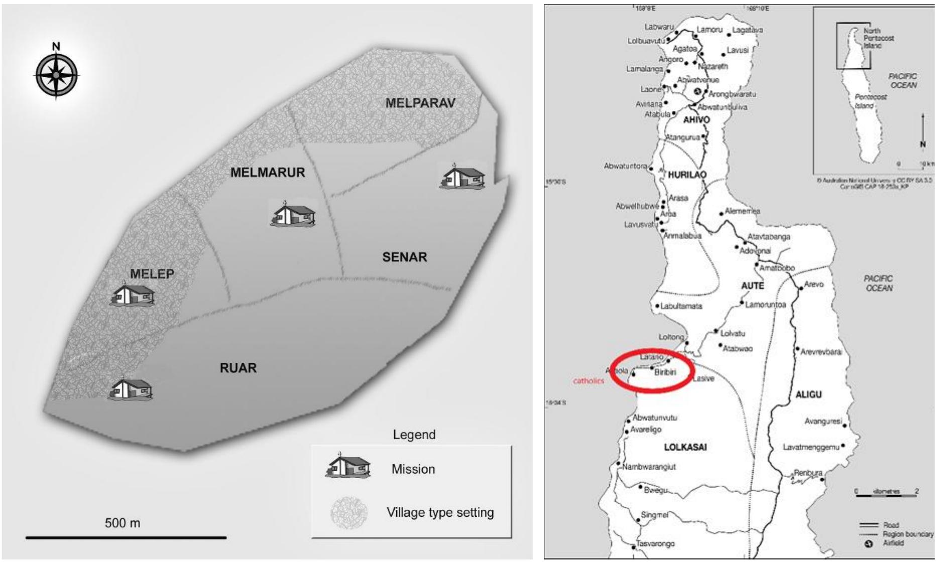 Map 2 - the languages of pentecost island of difference