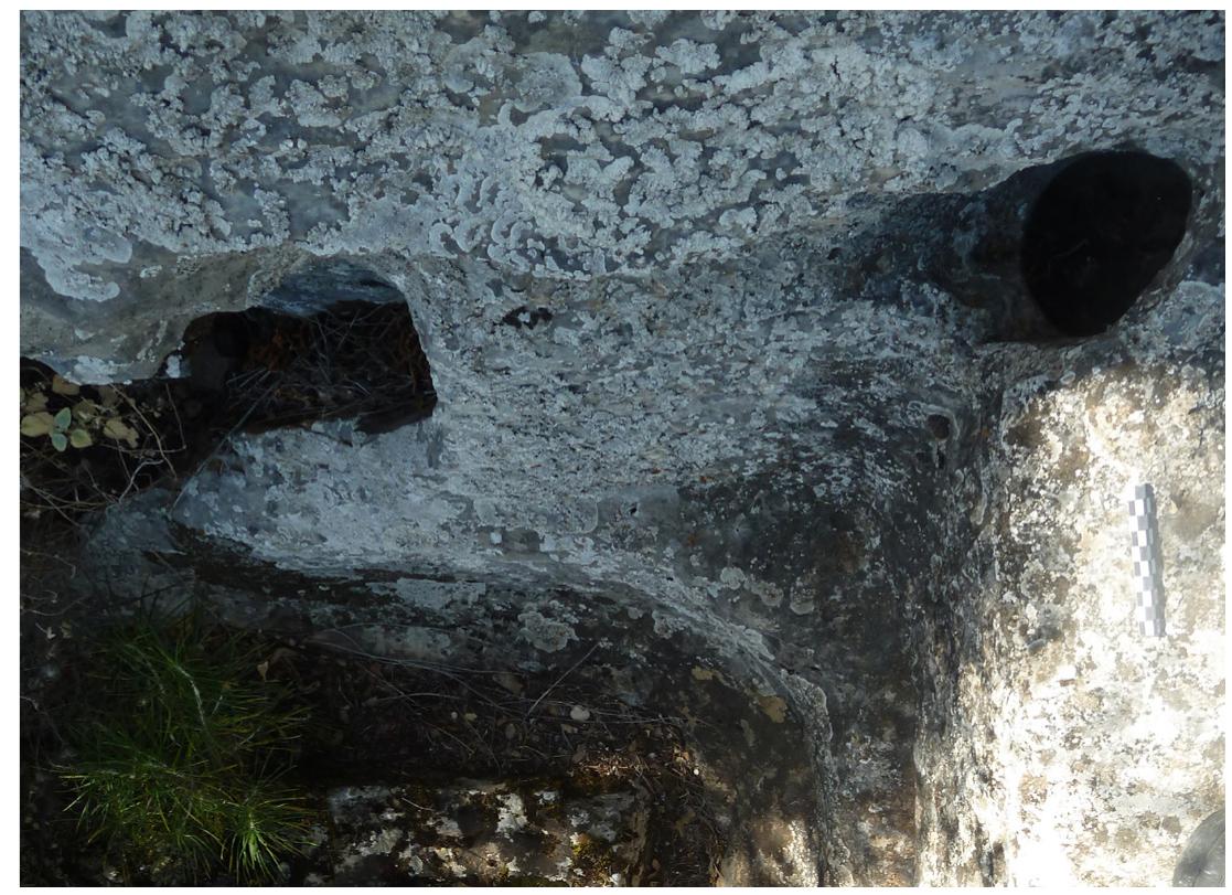 Fig. 17. Holes for the secure fastening of ropes used for the transportation o
f the blocks in the quarry.
