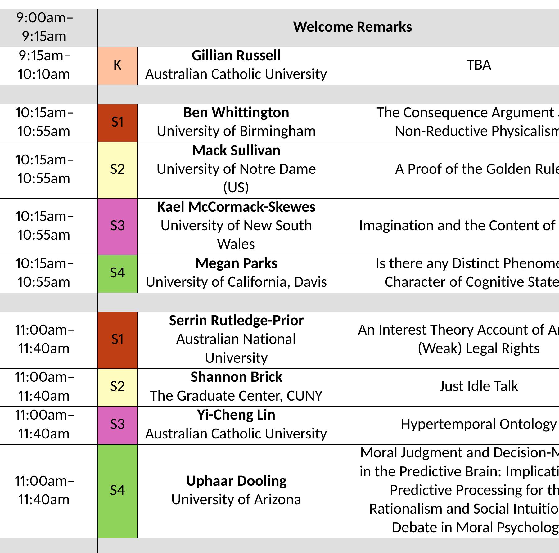All times listed are in australian eastern standard