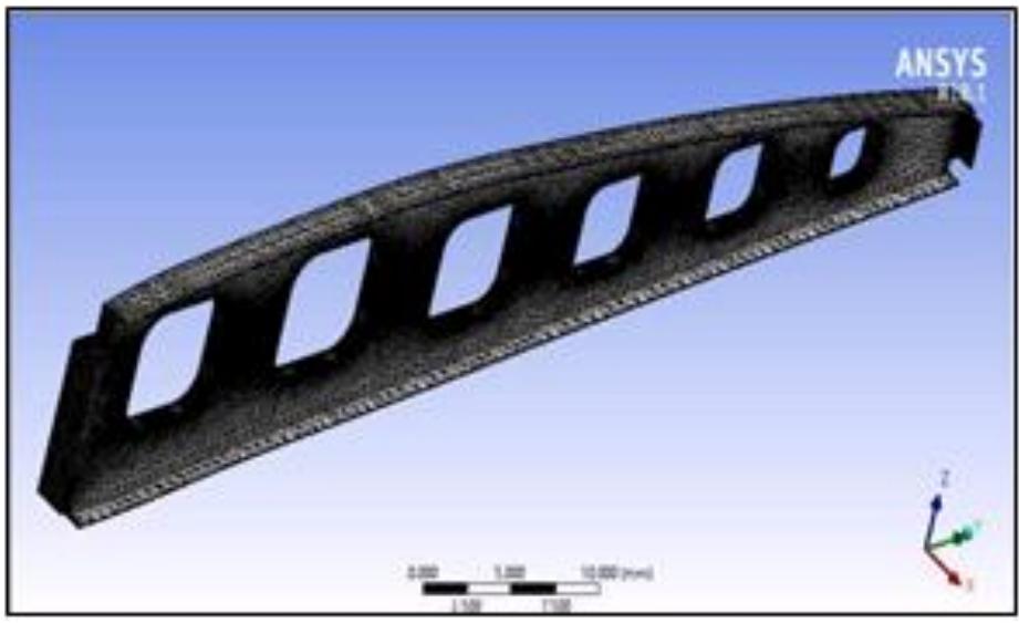 -17: meshing of wing rib with rectangular cut-outs the