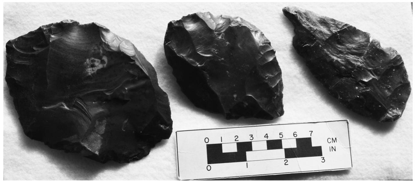 Figure 4. The three large bifaces in the Westfall/Wagner cache. 