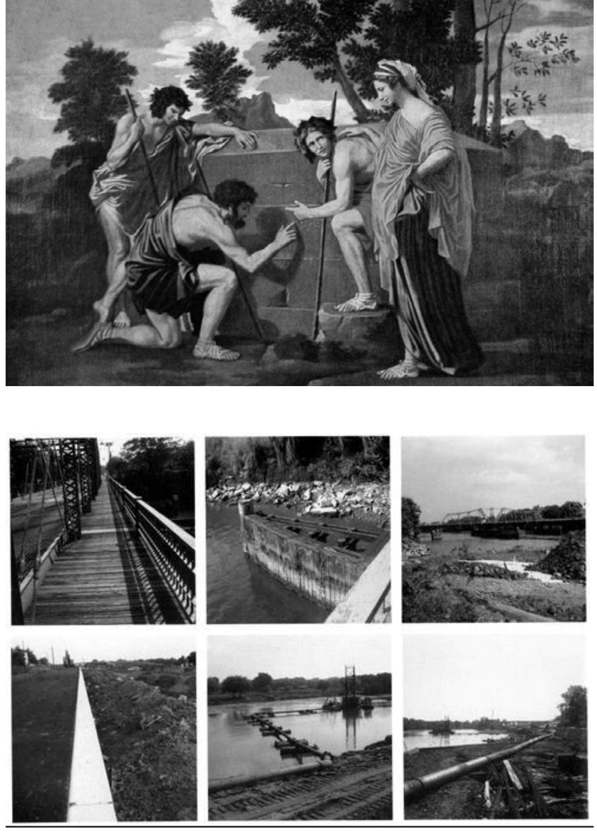 Nicolas Poussin, "Les Bergers d'Arcadie", 1640, Louvre Museum. Robert Smithson, Dialectal Landscapes, 1970 