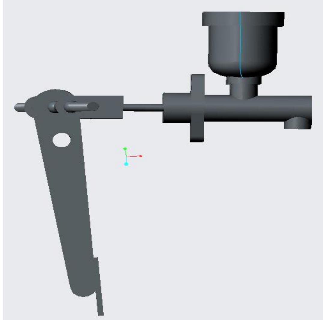 Side view of brake assembly