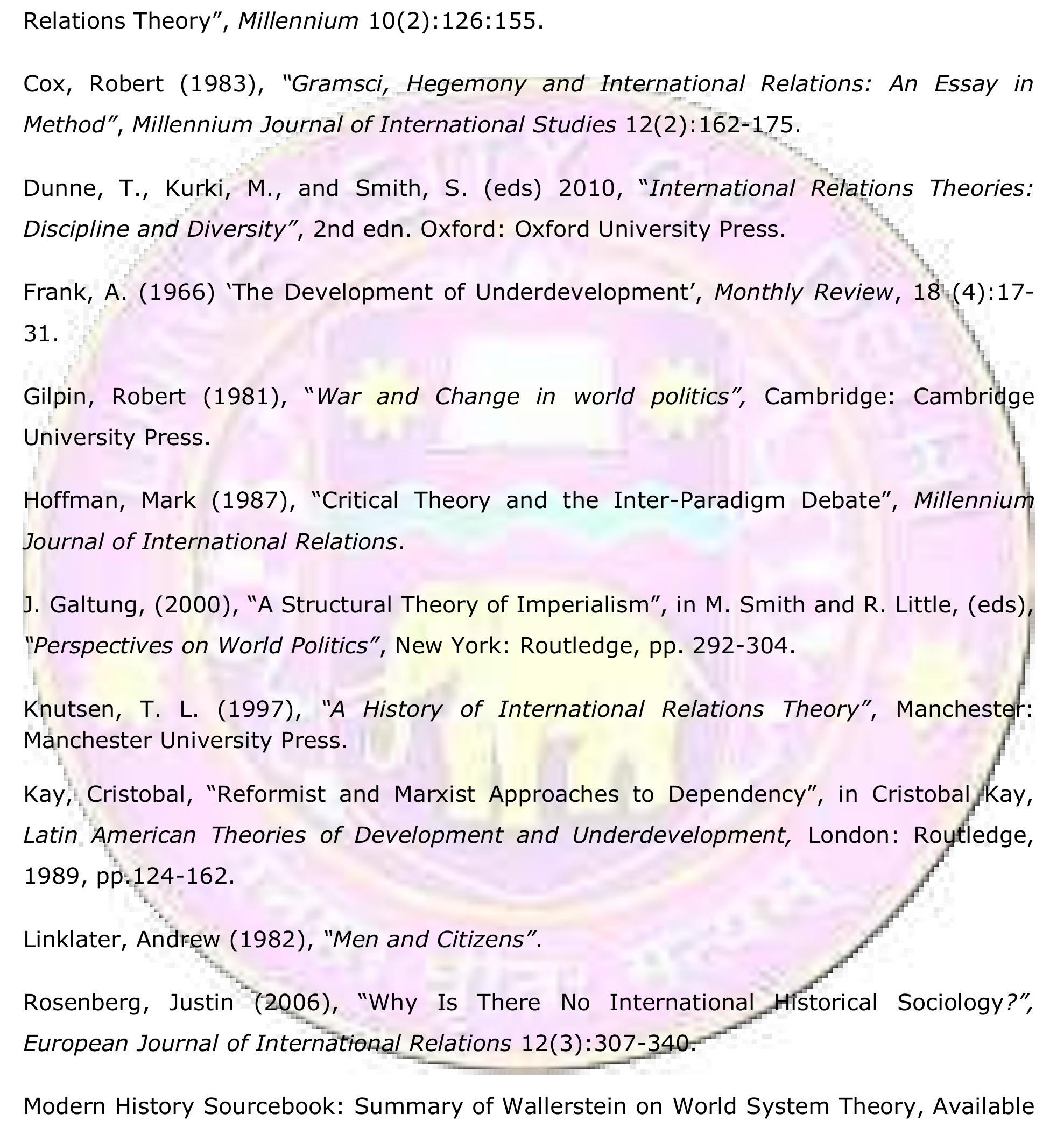 (PDF) Marxist Approaches on International Relations