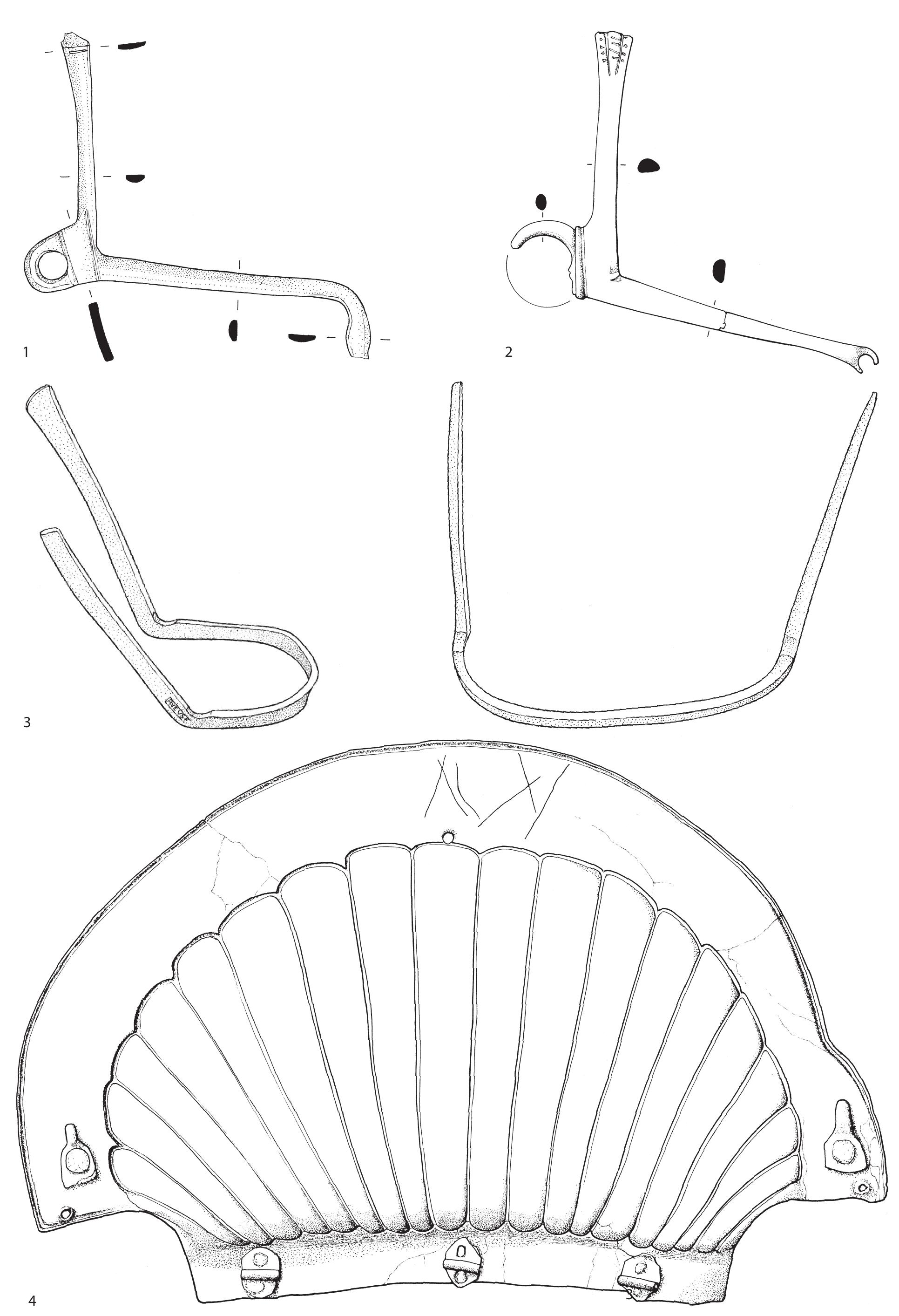Fig. 49 Hackamores and chamfron. Scale 1:2. 