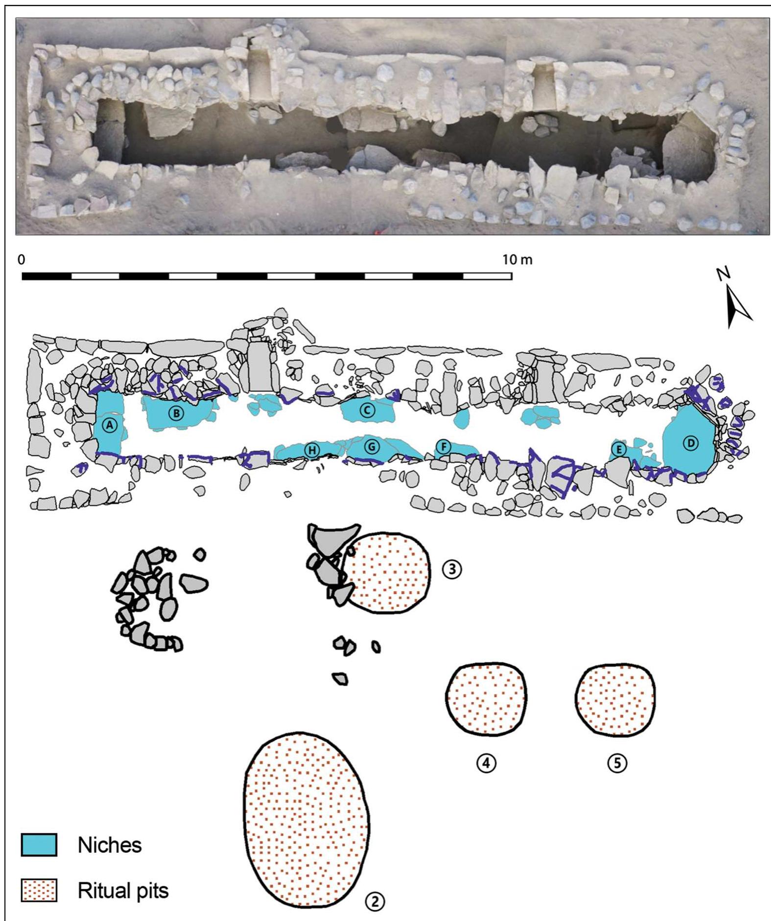 Tumba Normal Tomb lcg-1: final plan of the main funerary structure and