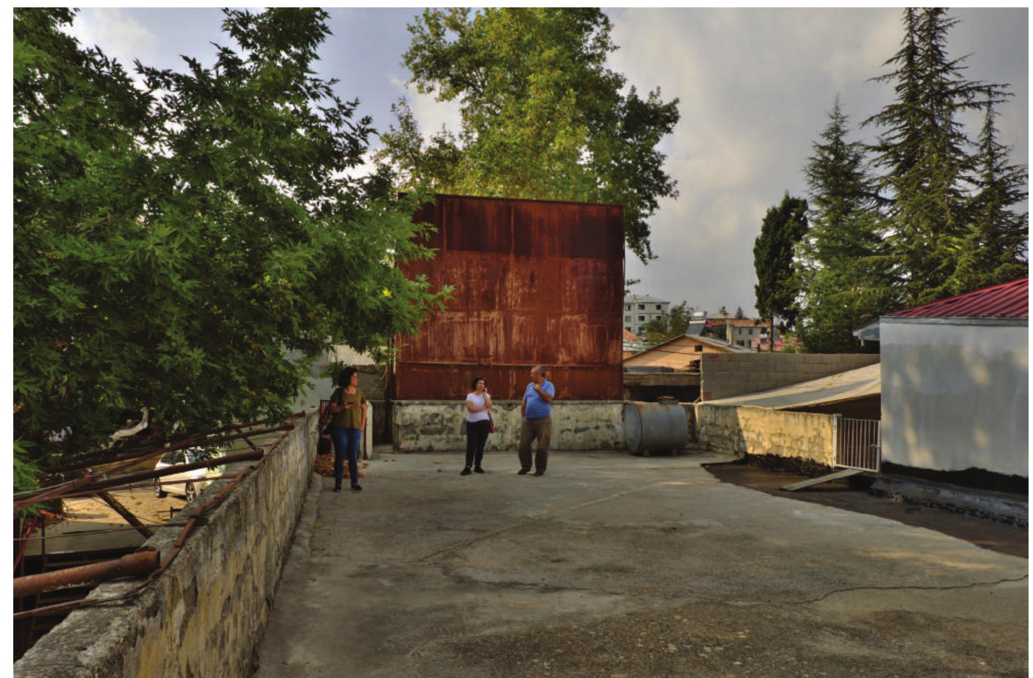 Figure 5. The ironwork screen of an open-air (terrace) cinema’s screen (Kizilbag Village - Taurus Mountains, Summer 2018). 