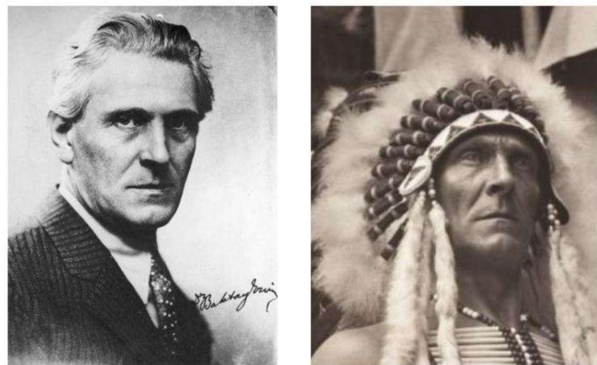 Ervin Baktay the “Indologist Indian” (1920s—1930s) as “Chief Lazy Buffalo”  Figure 1: Nationalistic discourses paying kudos to “Hungarian Indians” 