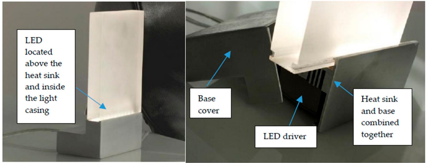 The led table lamp prototype manufactured after detail