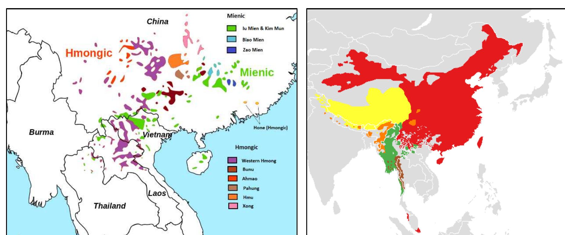 Figure 3: The Hmong-Mien family  Figure 4: The Sino-Tibetan Famliy  Figure 1: The Austroasiatic family 