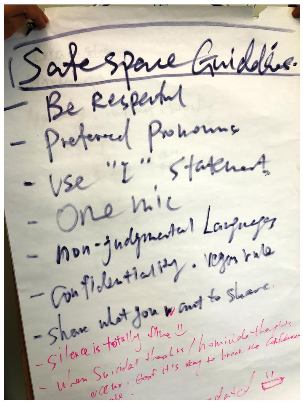 Figure 8. Photo of Community Guidelines (photo taken by the author). 