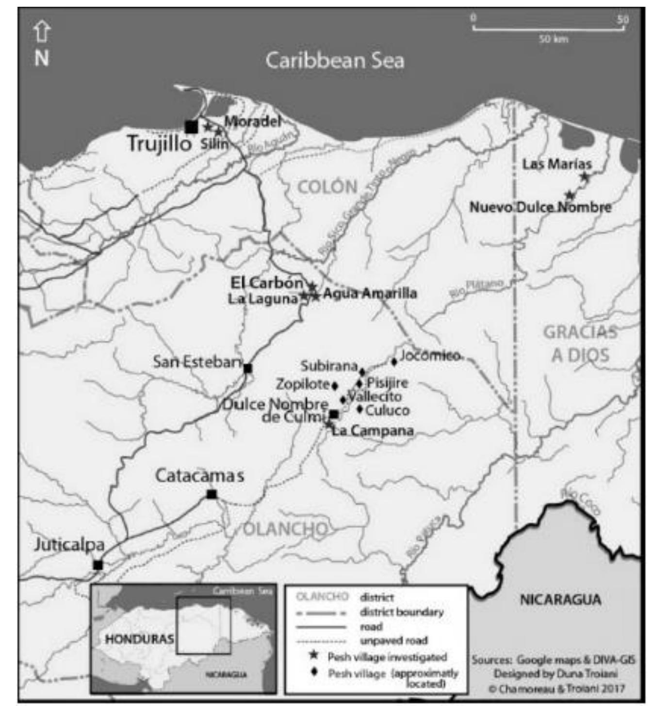 Map 1. Pesh in Honduras. 