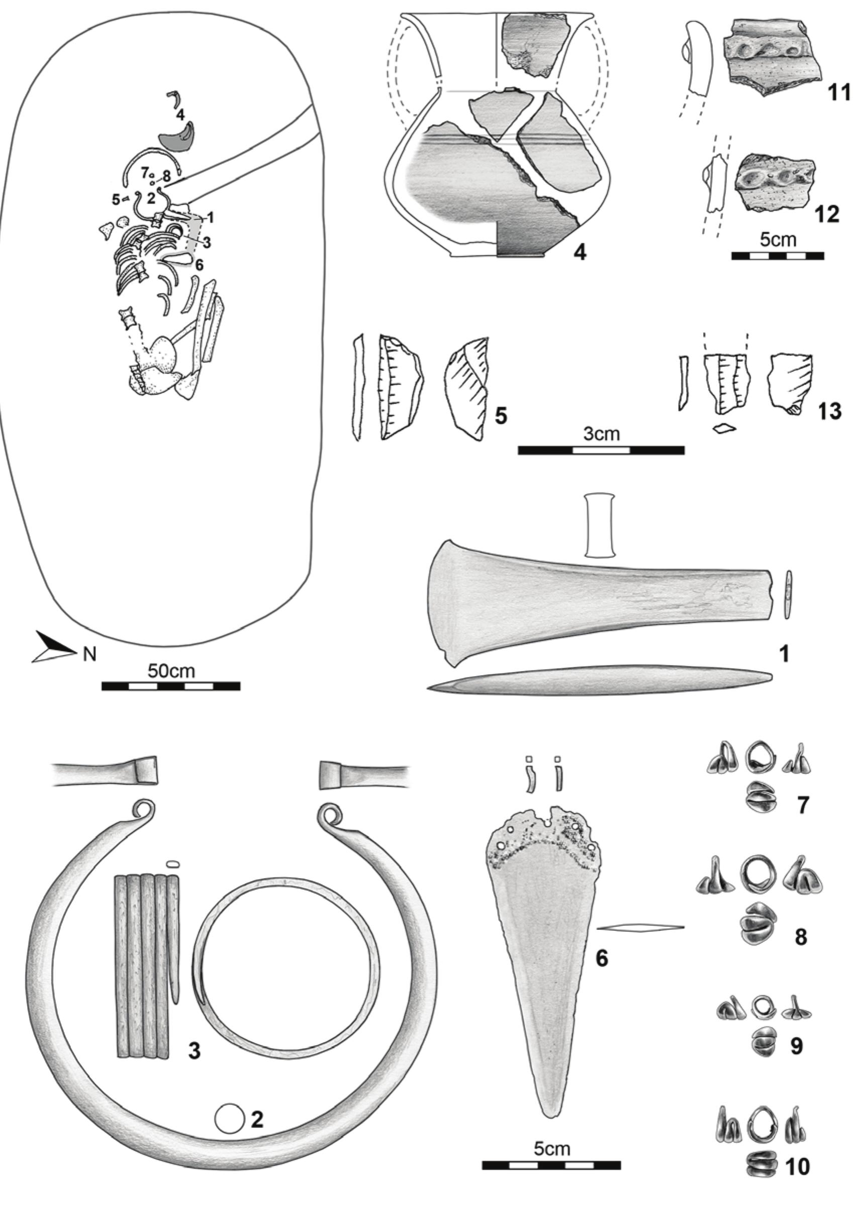 Fig. 7: Burial from the end of the Early Bronze Age. Nagycenk, grave 55 (G6m6rt et al. 2018, fig. 9). 