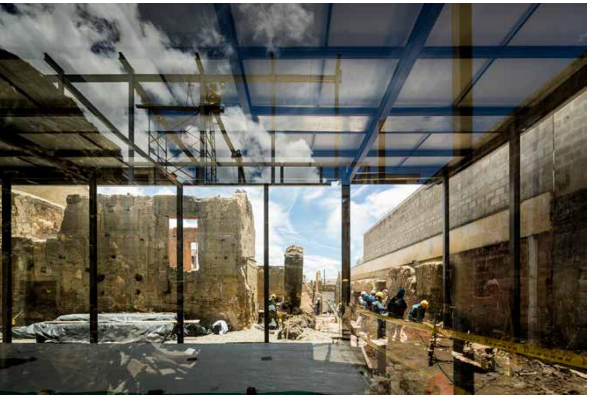 the enemy. The acts of care then are important, performa-  Figure 3 Construction of Fragmentos. Espacio de Arte y Memoria, Bogota, Colombia. Photograph of Juan Fernando Castro. Courtesy of Fragmentos, Espacio de Arte y Memoria of the Ministry of Culture of Colombia. 