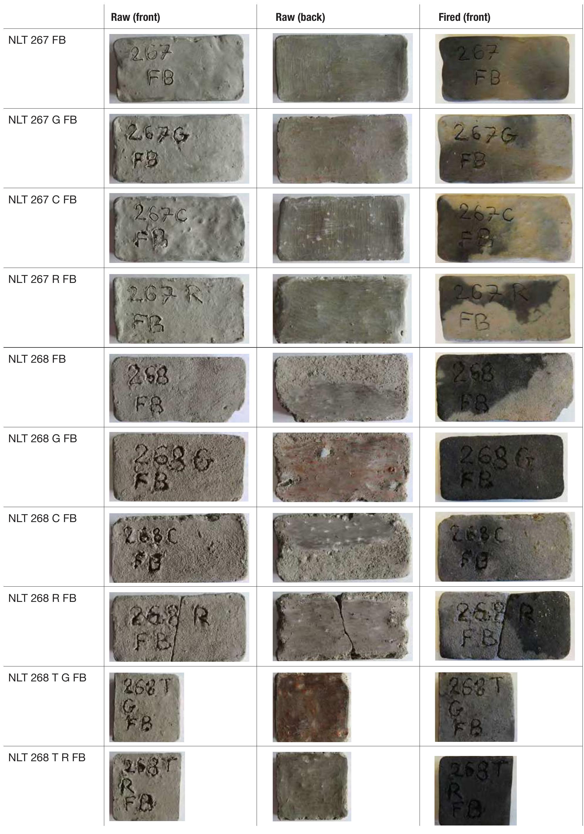 4.5.2. Briquettes fired in bonfire without capsule (FB) 