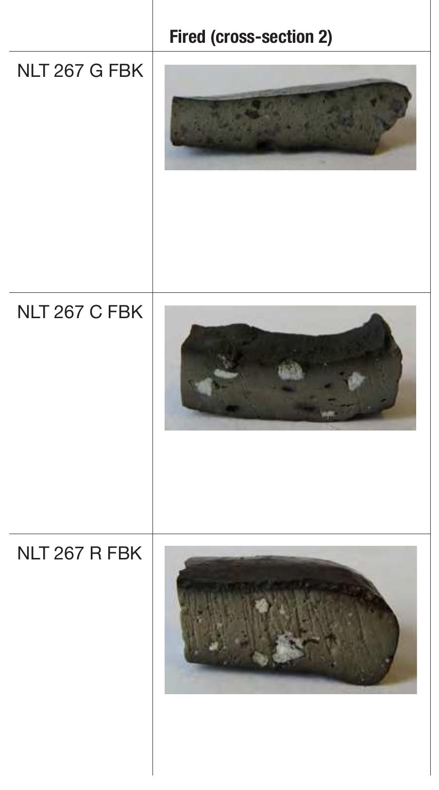 diversity of colours on the surface, the inside of these briquettes is mostly greyish. 